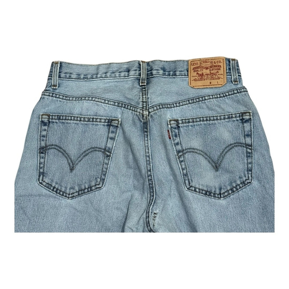 Levis Jeans Mens 33x29 Blue Regular Fit Straight Leg Distressed Button Fly Denim - Picture 12 of 12